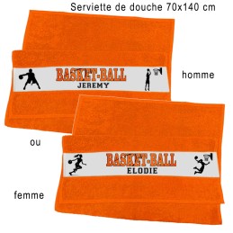 Serviette de douche basket-ball personnalisée