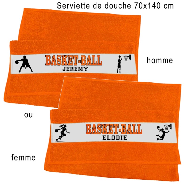 Serviette de douche basket-ball personnalisée