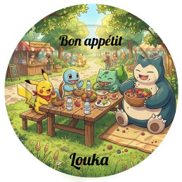 Assiette Pokemon personnalisée