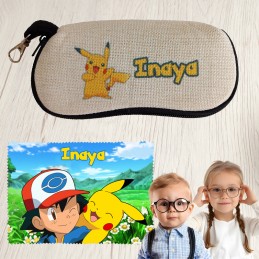 Etui et lingettes pour lunettes Pokemon personnalisés