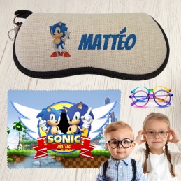 Etui et lingette de lunette Sonic personnalisé