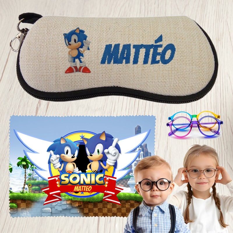Etui et lingette de lunette Sonic personnalisé