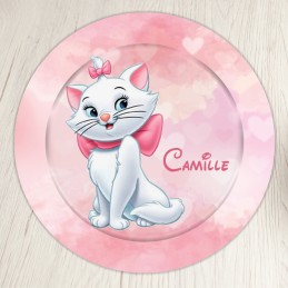 Assiette Marie chat Disney personnalisée