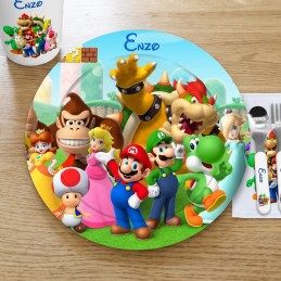 Set repas enfant Mario personnalisé
