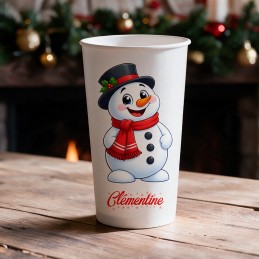Gobelet Bonhomme de neige Personnalisable