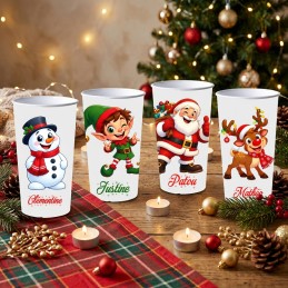 Lot Gobelets de Noël Personnalisés
