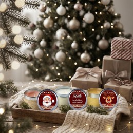 Coffret Bougies parfumées de Noël personnalisées
