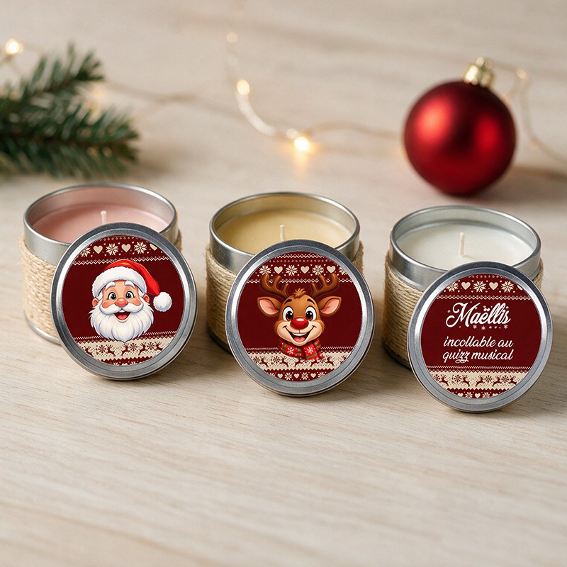 Coffret Bougies Parfumées Noël Personnalisé