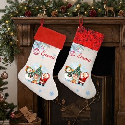Chaussette de Noël Personnalisée : La magie des fêtes au prénom de toute la famille