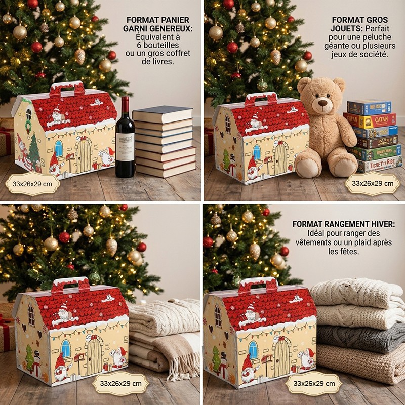Grande Boîte Cadeau Noël format Maison