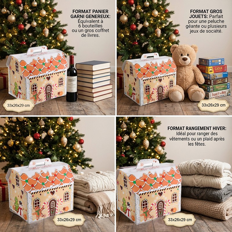 Grande Boîte Cadeau Noël Format Maison