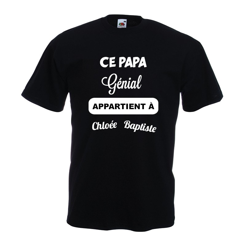 T-shirt homme personnalisé Super Beau-Père avec prénom ou message