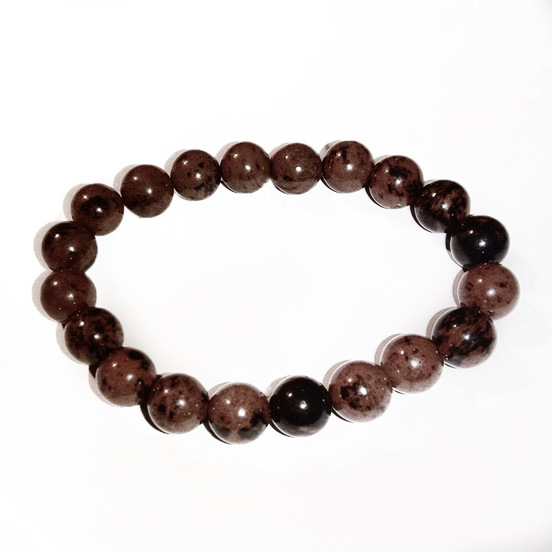 bracelet perles obsidienne acajou bracelet perles obsidienne acajou