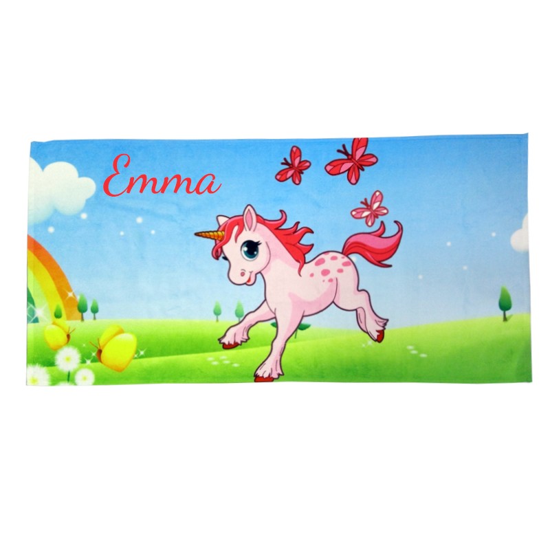 serviette personnalisée licorne