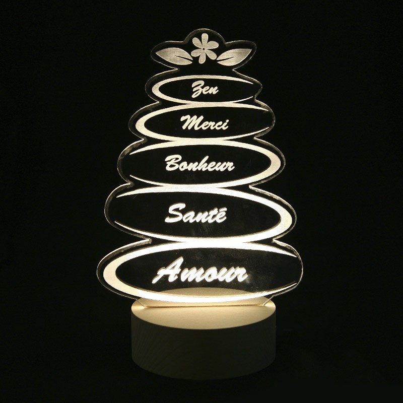 Lampe Personnalisée Zen - Lampe Zen Personnalisée - Veilleuse Zen  Personnalisée