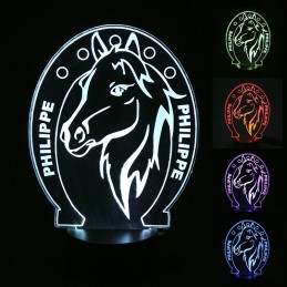 lampe led personnalisée cheval