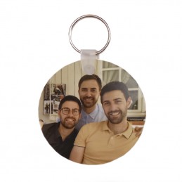 Porte-clés personnalisé Père fect médaille bois gravée ovale et