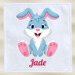 serviette de table lapin personnalisée