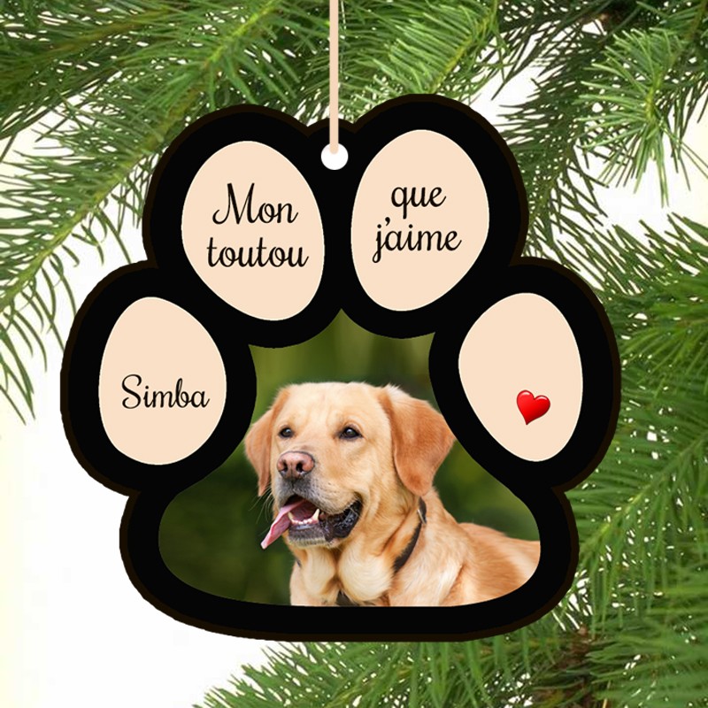 boule de noel personnalisée chien