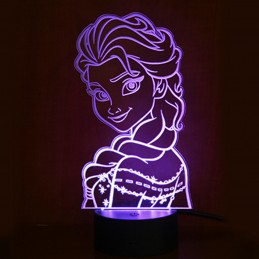 Lampe personnalisée Reine des Neiges Elsa Frozen prénom au choix 