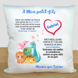 coussin à mon petit fils personnalisé