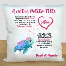 coussin à notre petite fille personnalisé