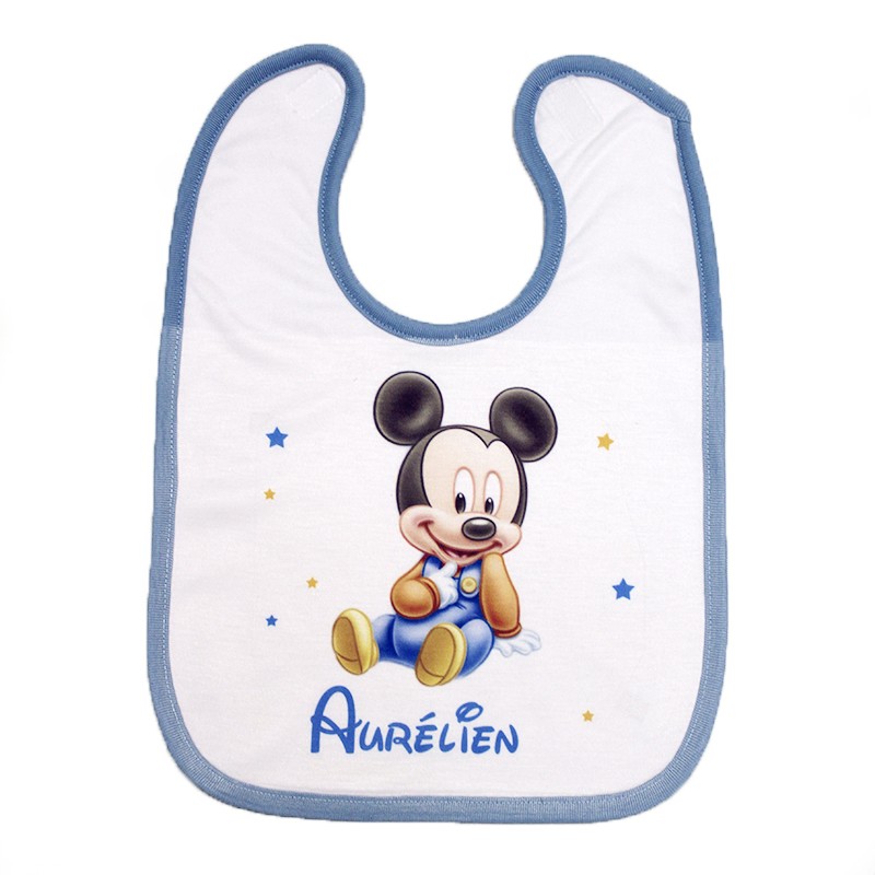 Bavoir Bébé Personnalisé Mickey - Bavoir Mickey Personnalisé