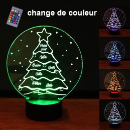 lampe led 3d sapin de noel personnalise