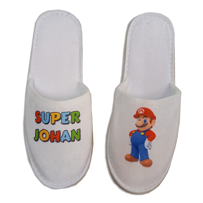 Chausson Mario personnalisé - Pantoufle Mario - Mule Mario