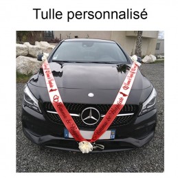 tulle voiture mariage personnalisé