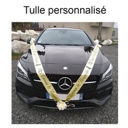 tulle voiture mariage