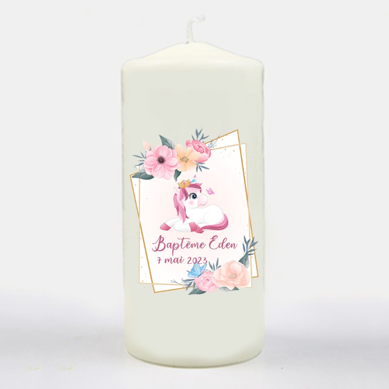 Bougie Personnalisée Licorne