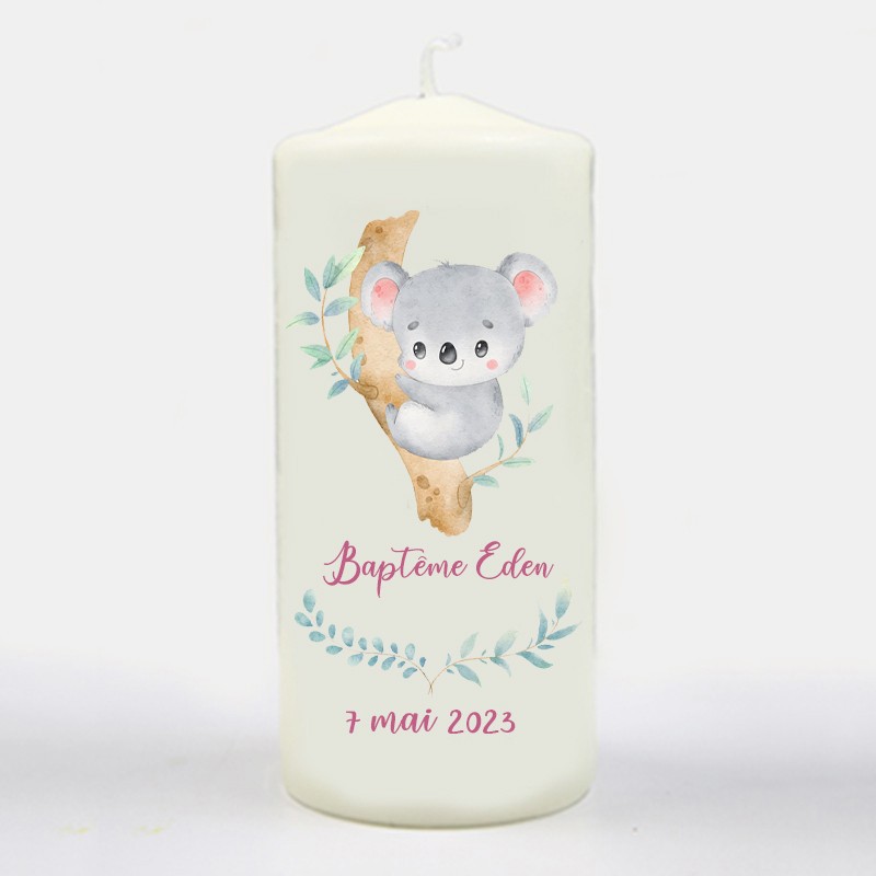 Bougie Bapteme Personnalisée Koala