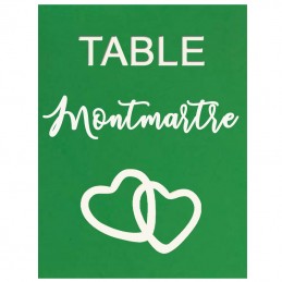 marque table vert cœur