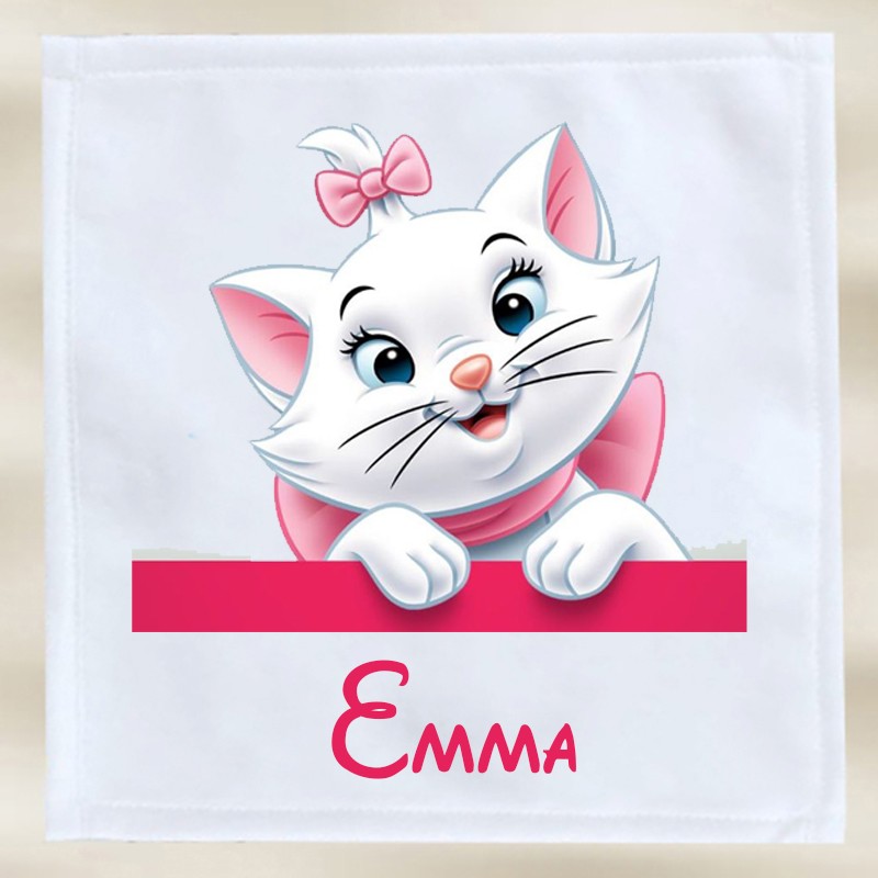 Serviette Cantine Personnalisée Chat Disney