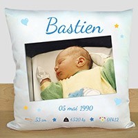 Coussin Personnalisé - Cadeau de Naissance Personnalisé