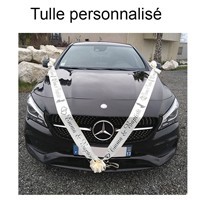 Tulle voiture mariage