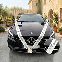 Décoration voiture mariage personnalisée - Ruban mariage