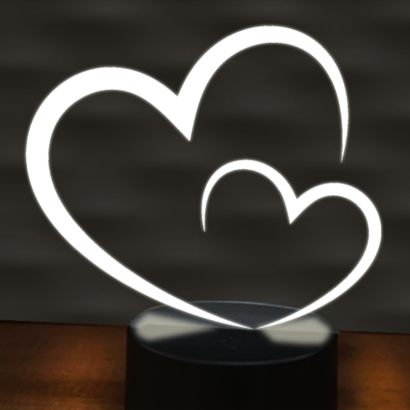 Lampe Déco LED Coeur Rouge 15 Cm En Verre - Avec Minuterie - Cadeau Fête Des Mères