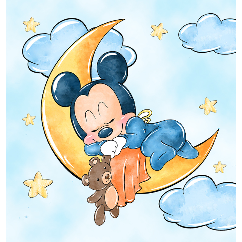 Lampe De Chevet Mickey Mouse Stade De France – Personnalisée Avec Prénom Enfant Artisanale